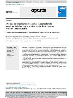 ¿Por qué es importante desarrollar la competencia motriz en la infancia y la adolescencia? Base para un estilo de vida saludable