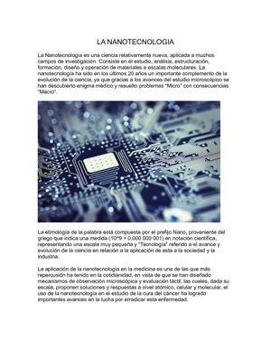 La Nanotecnologia