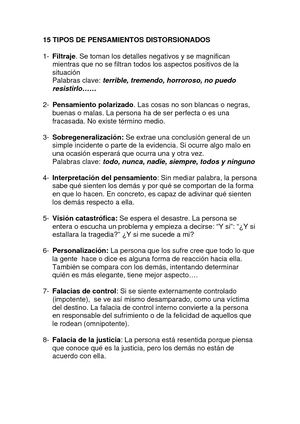 Pensamientos Erroneos