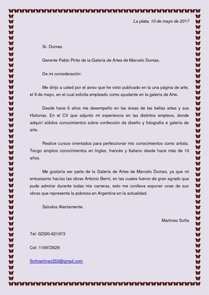 Carta De Presentacion
