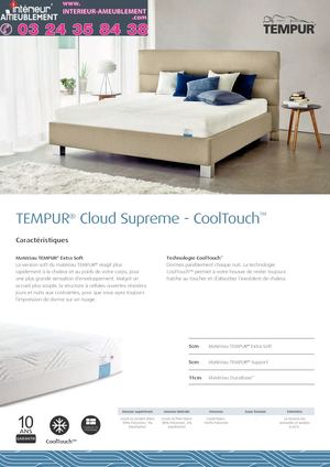 Matelas Tempur Cloud Supreme Cooltouch-INTERIEUR AMEUBLEMENT