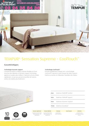 Matelas Tempur Sensation Supreme Cooltouch-INTERIEUR AMEUBLEMENT