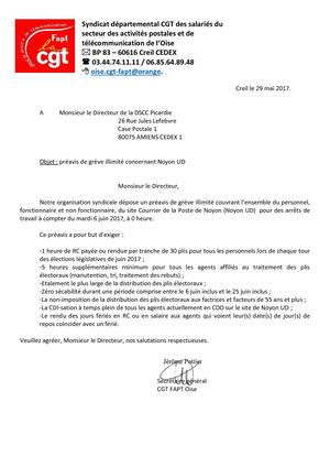 Preavis Courrier Noyon Juin 2017