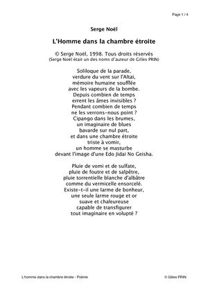 L'homme Dans La Chambre Étroite