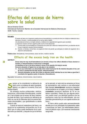 Efectos Del Exceso De Hierro Sobre La Salud