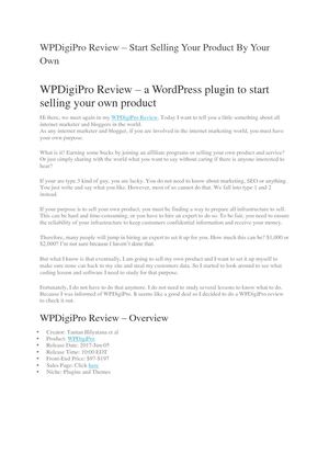 Wpdigi Pro Review