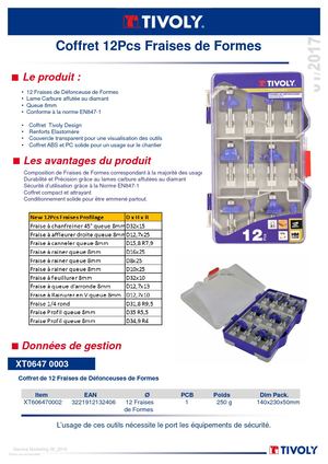 Calaméo - Product Sheet Tivoly Router XT606470003 Coffret12pcs Shape ...