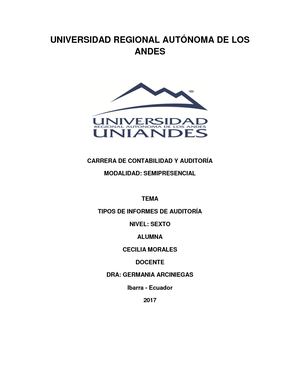 Tipos de Informes de Auditaría