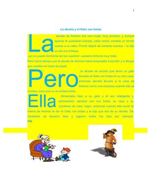 La Abuela Y El Gato Con Botas + Mapa Conceptual Del Autoestima