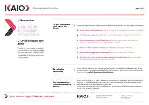Expertise Kaio - Logiciel de transaction immobilière