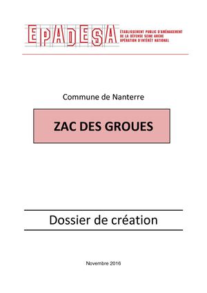 ZAC GROUES-Projet de dossier de création