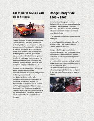 Los 10 Mejores Muscle Cars De La Historia