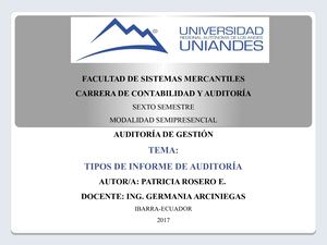 Tipos De Informe De Auditoria
