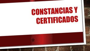 Constancias Y Certificados
