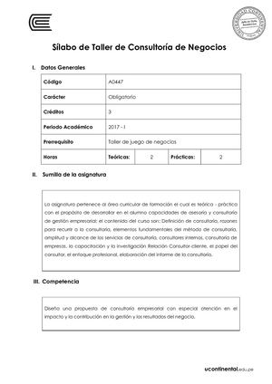 A0447 Silabo Taller De Consultoría De Negocios