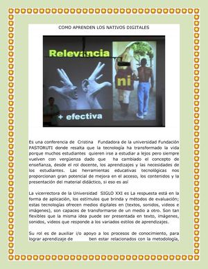 Como Aprenden Los Nativos Digitales