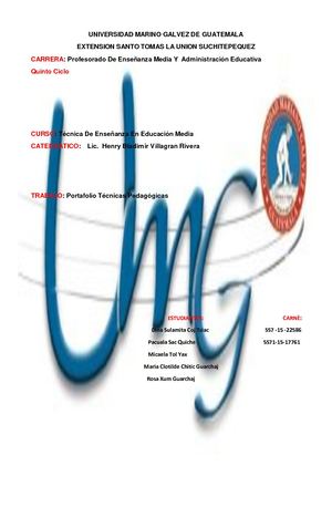 Tecnicas Pedagógicas Umg