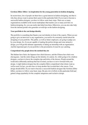 Gershon Zilber Silber- Experienced and Famous Fashion Designer in United States