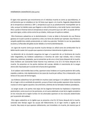 Fenómenos Cadavéricos