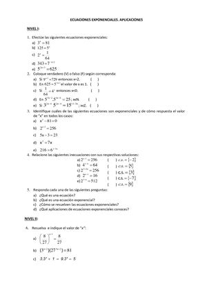 Problemas De Ecuaciones Exponenciales