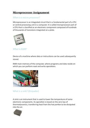 Microprocessor assignamet