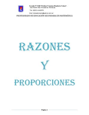 Razones Y Proporciones