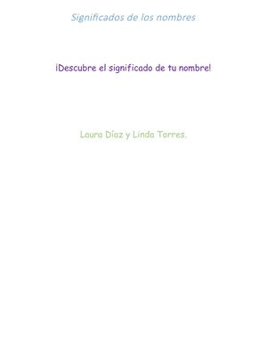 Significados De Los Nombres