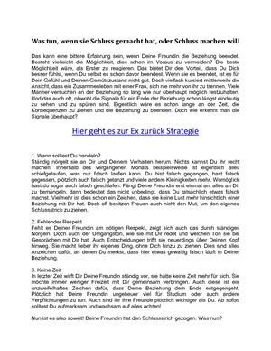 Was tun, wenn sie Schluss gemacht hat, oder Schluss machen will