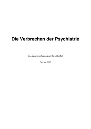 Die Verbrechen Der Psychiatrie 02 2010