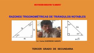 Razones Trigonométricas De Triángulos Notables