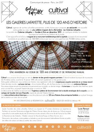Cp Cultival Visite Guidée Galeries Lafayette