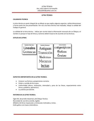 Letra Técnica Dibujo