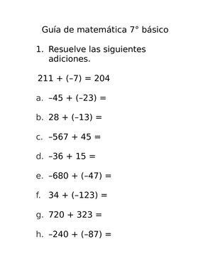 Guía De Matemática 7