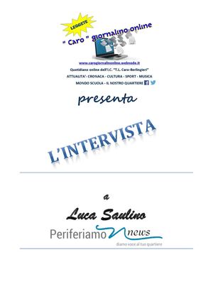 Intervista A Luca Saulino
