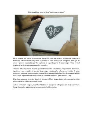 Ong Vida Mujer Lanza El Libro