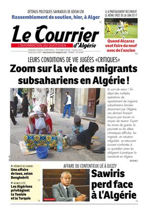 Le Courrier D'Algérie Du Jeudi 8 Juin 2017