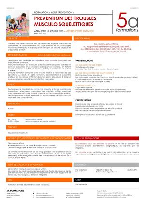 PREVENTION TMS METIERS PETITE ENFANCE - SECU0165