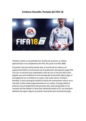Cristiano Ronaldo: Portada FIFA 18.