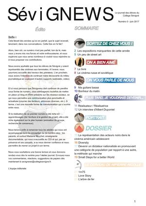 SéviGNEWS, Numéro zéro, juin 2017