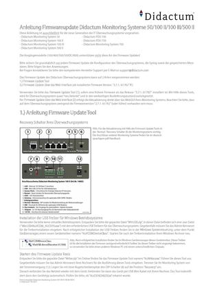 Schnelleinstieg Didactum Monitoring Systeme Firmware Update