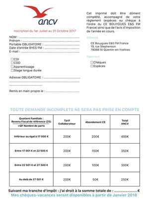 Formulaire Ancv