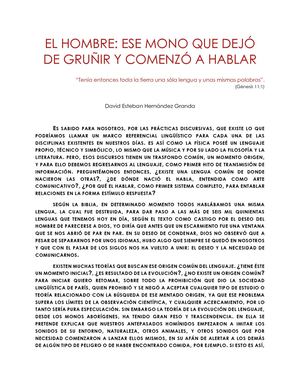 El Hombre: Ese mono que dejó de gruñir y comenzó a hablar