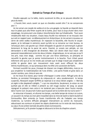 Extrait Roman \ Le Temps D Un Croque