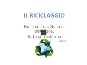 Presentazione Riciclo
