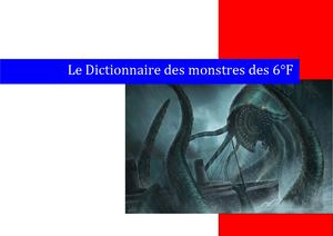 Dictionnaire des Monstres 6eF