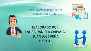 Diez Mandamientos Del Servicio Al Cliente