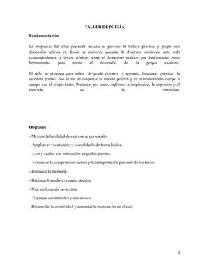 Taller De Poesía 2