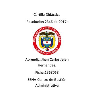 Cartilla Didáctica Resolición 2346 De 2017