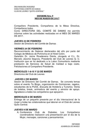 Informe 9 Marzo 2017