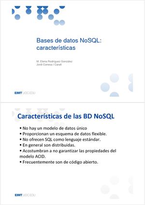 Datos No SQL, Características, Francisco Javier Cervigon Ruckauer